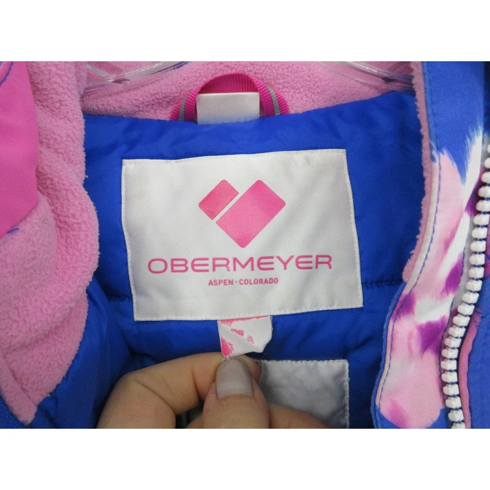 Obermeyer Jacket Girls Size 8 Floral Hooded Insulated Winter Puffer Snow Ski
